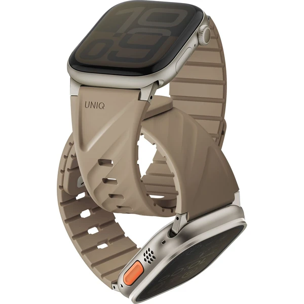 UNIQ Fluo Magnetický řemínek pro Apple Watch (49-40mm) Soft Sand