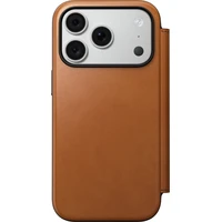 Nomad Modern Leather Folio (Horween) MagSafe kožené pouzdro iPhone 17 Pro/18 Pro Saddle - Pouzdra