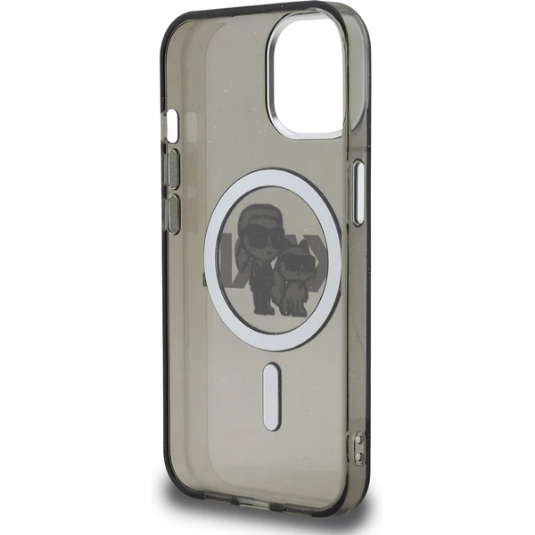 Karl Lagerfeld IML Glitter Karl and Choupette Sketch MagSafe kryt iPhone 15 černý - Pouzdra - Obrázek 1b755a2a54d2413f9972f27e5170b2e5
