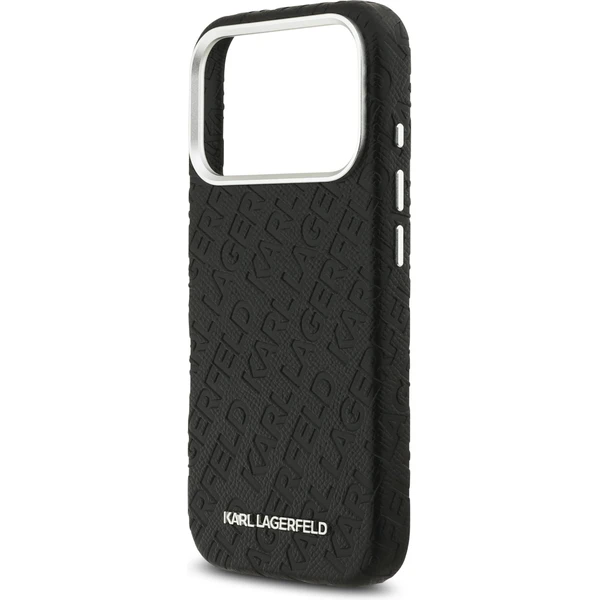 Karl Lagerfeld Grained PU Repeated Logo MagSafe kryt iPhone 17 Pro černý - Pouzdra - Obrázek 1b7ab80c24f44c9ab5b7eb4fca9c042e