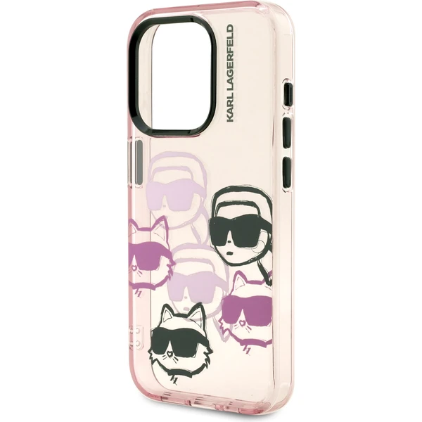 Karl Lagerfeld IML Multi K&CH Heads kryt iPhone 15 Pro růžový - Pouzdra - Obrázek 1b997f27da0e4af5b3bac0ed5376e6df