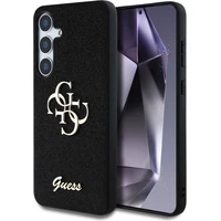 Guess PU Fixed Glitter 4G Metal Logo kryt Samsung Galaxy S25 černý - Pouzdra