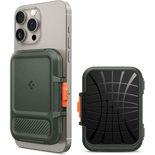 Spigen Lock Fit MagSafe Wallet peněženka tmavě zelená