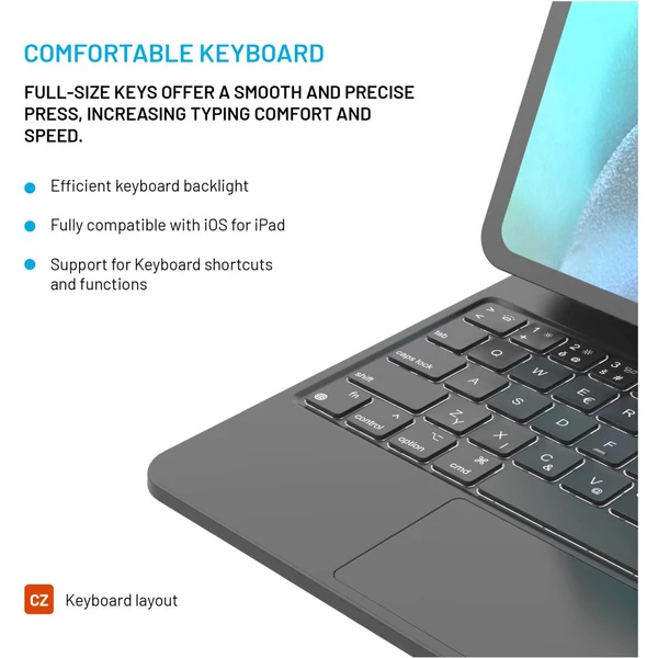 FIXED Typee pouzdro s bezdrátovou klávesnicí iPad Pro 11" (18-22)/iPad Air 11" (20-26), CZ, černá - Pouzdra s klávesnicí - Obrázek 1c2b7a4631a34165af0e1b198bbef217