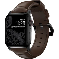 Nomad Traditional kožený řemínek Apple Watch Ultra (49mm) 8/7 (45mm)/6/SE/5/4 hnědý/černé přezky - Řemínky