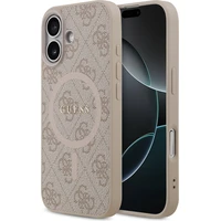 Guess PU Leather 4G Colored Ring MagSafe Zadní Kryt pro iPhone 17 růžový - Pouzdra