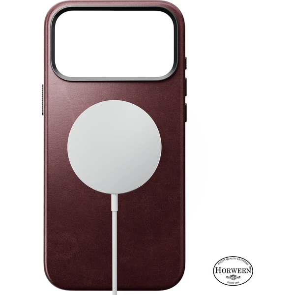 Nomad Traditional Leather (Horween) MagSafe kožený kryt iPhone 18 Pro Max Burgundy - Pouzdra - Obrázek 1c7c9468b1d14b2882e5129135e3e996