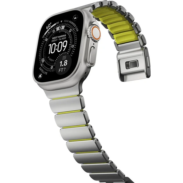 Nomad Stratos Band FKM řemínek Apple Watch 45/46/49mm Natural Titanium/Volt - Řemínky - Obrázek 1c9469c8335a42cc83365c3c049b34de