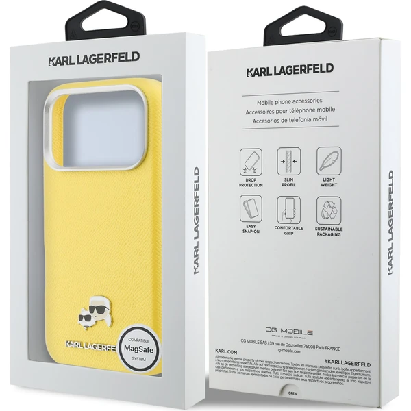 Karl Lagerfeld PU Karl and Choupette Heads Pins MagSafe kryt iPhone 17 Pro Max žlutý - Pouzdra - Obrázek 1cc8cd01fcef402a975ec15b83bc2917