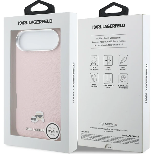 Karl Lagerfeld PU Karl and Choupette Heads Pins MagSafe kryt iPhone Air růžový - Pouzdra - Obrázek 1d7408f1dbbf41729b4bbf010f50a867