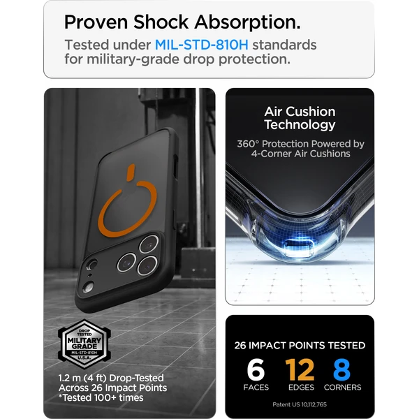 Spigen Ultra Hybrid MagSafe kryt iPhone 18 Pro Max/17 Pro Max frost black orange - Pouzdra - Obrázek 1dd51ecdcac04a3b90efeb523dd0d347