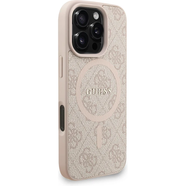 Guess PU Leather 4G Colored Ring Strap MagSafe kryt iPhone 16 Pro Max růžový - Pouzdra - Obrázek 1de2e7a527b74075b1943a2237920733