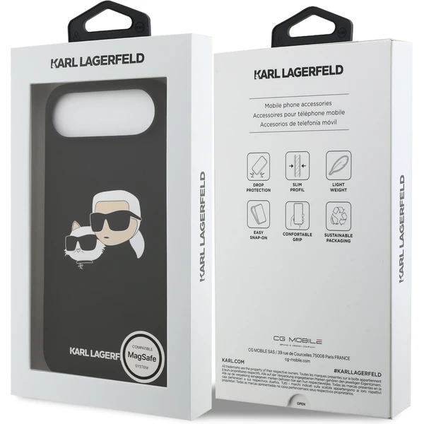 Karl Lagerfeld Liquid Silicone Double Heads MagSafe kryt iPhone Air černý - Pouzdra - Obrázek 1e2a2361f0214c70aebac2e16e5f2672