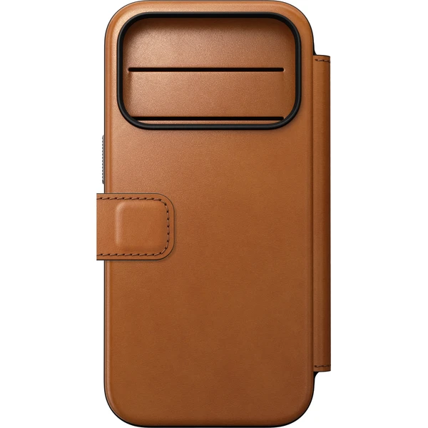 Nomad Modern Leather Folio (Horween) MagSafe kožené pouzdro iPhone 18 Pro Saddle - Pouzdra - Obrázek 1e2ea3ad43314089a01db97bb9f77a17
