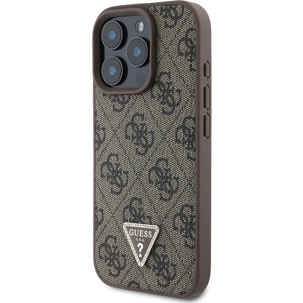 Guess PU 4G Strass Triangle Metal Logo kryt pro iPhone 16 Pro Max hnědý - Pouzdra - Obrázek 1e32d70e60f5416ea4b2c2dfcc5cec1f