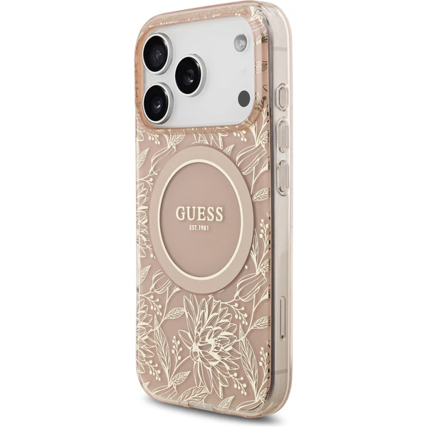 Guess IML Flowers Allover Strap MagSafe kryt iPhone 17 Pro růžový - Pouzdra - Obrázek 1e47010cfe434d58947a0d44b86147ee