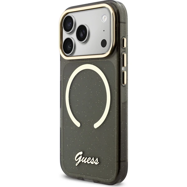 Guess IML Glitter Script Strap MagSafe kryt iPhone 17 Pro černý - Pouzdra - Obrázek 1e666dbfdb464657b5fa28b9452a512b