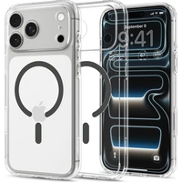 Spigen Ultra Hybrid MagSafe kryt iPhone 18 Pro/17 Pro clear graphite - Pouzdra