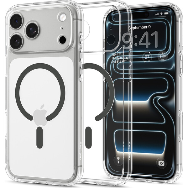 Spigen Ultra Hybrid MagSafe kryt iPhone 18 Pro/17 Pro clear graphite