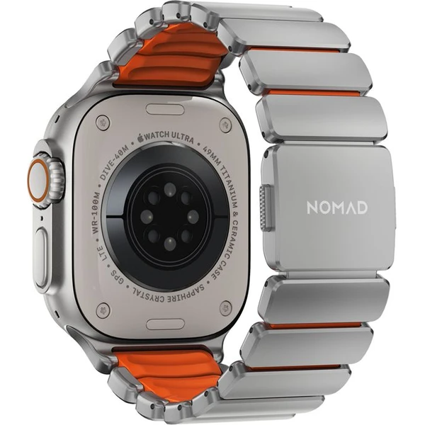 Nomad Stratos Band FKM řemínek Apple Watch 45/46/49mm Natural Titanium/Ultra Orange - Řemínky - Obrázek 1e8f003d52cb44cb852370d3f6d9fb1f