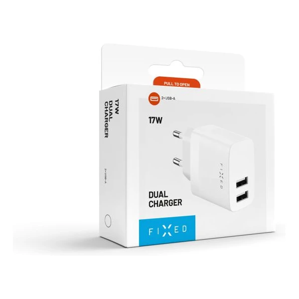 FIXED nabíječka s 2x USB-A, 17W, bílá - Nabíječky - Obrázek 1eb18a431b6845fbac2a515fc1b91f47