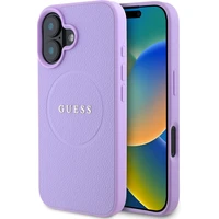 Guess PU Grained Classic Logo MagSafe kryt iPhone 16 fialový - Pouzdra