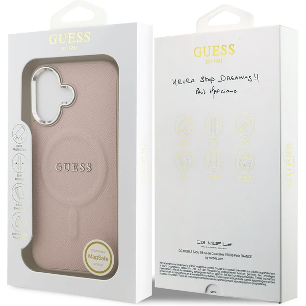 Guess PU Saffiano MagSafe kryt iPhone 17 růžový - Pouzdra - Obrázek 1eeae4c4ddb347a3b6fb1d8249ea07ab