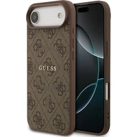 Guess PU Leather 4G Colored Ring MagSafe Zadní Kryt pro iPhone Air hnědý - Pouzdra
