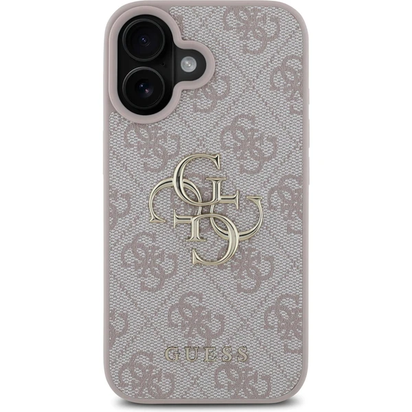 Guess PU 4G Metal Logo kryt pro iPhone 16 růžový - Pouzdra - Obrázek 1f49e81b09864fb68e9eda7ab69f6ef7