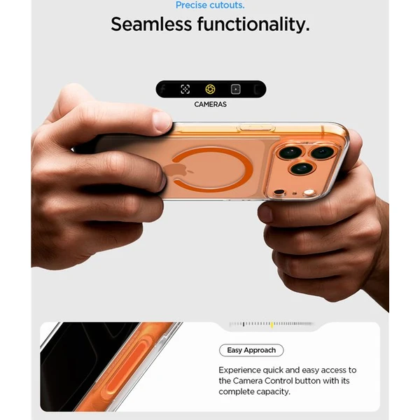 Spigen Ultra Hybrid MagSafe kryt iPhone 17 Pro clear orange - Pouzdra - Obrázek 1f9c9b83f9ed4f74ab9e4baf14c38247