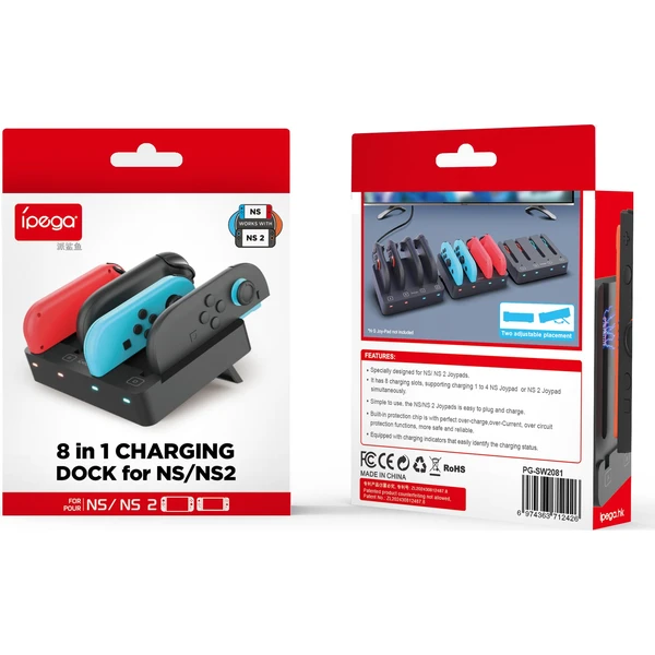 iPega SW2081 nabíjecí stanice pro JoyCon pro Nintendo Switch 1/2 černá - Nabíječky - Obrázek 201b5acbecc049b1ad1cb48b2bf53b12