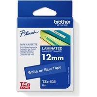 Brother TZe-535 páska bílá na modrém 12 mm - Pásky pro štítkovače
