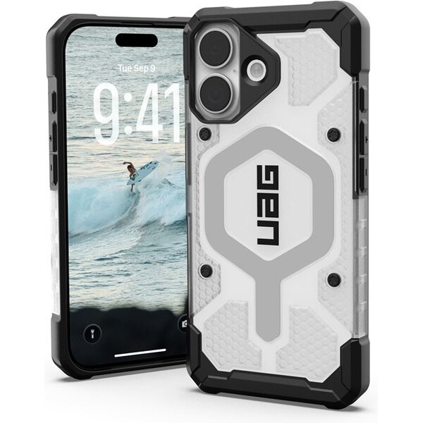 UAG Pathfinder Clear Magsafe kryt iPhone 17 čirý/stříbrný