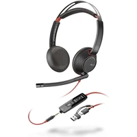 Poly Blackwire 5220 headset + 3.5mm Plug a USB-C/A adaptér - Sluchátka