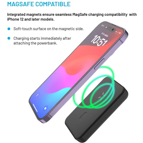 FIXED MagZen powerbanka s bezdrátovým nabíjením a Magsafe, 6000 mAh, černá - Powerbanky - Obrázek 205259f393ba42d9bf7667925a42f02f