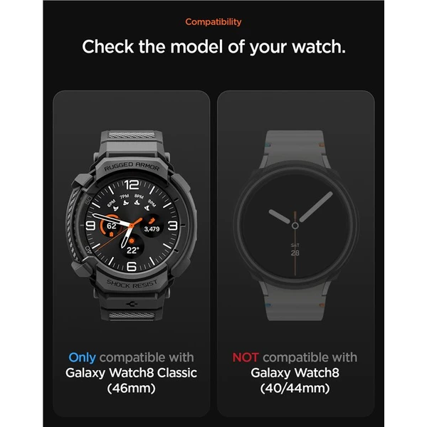 Spigen Rugged Armor Pro kryt s řemínkem Galaxy Watch8 Classic (46mm) matně černý - Pouzdra - Obrázek 206f7ae9e9644aef9057de240f6ca039
