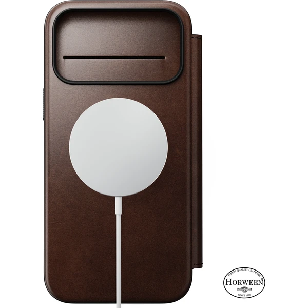 Nomad Modern Leather Folio (Horween) MagSafe kožené pouzdro iPhone 18 Pro Max Rustic Brown - Pouzdra - Obrázek 2084df06a3414a2f848632dea8a2090c