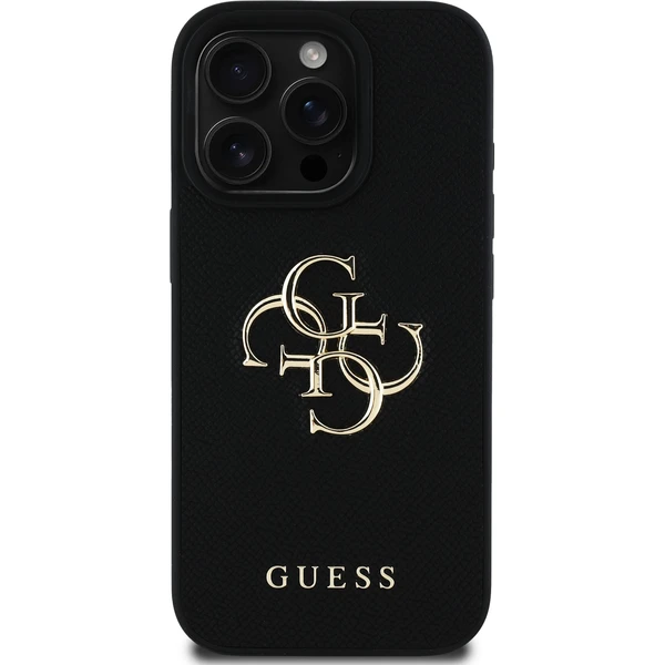 Guess PU Grained 4G Metal Logo kryt iPhone 16 Pro černý - Pouzdra - Obrázek 208761118d864093b68ed909957d47dd
