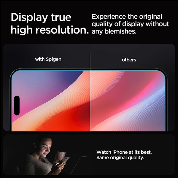 Spigen Glass tR EZ Fit tvrzené sklo iPhone 17 Pro Max/16 Pro Max čiré (2 ks) - Ochranné folie a skla - Obrázek 20b3e3f20b754131964ef42694985395