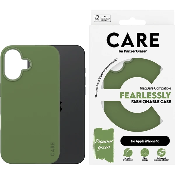 PanzerGlass® CARE kryt Apple iPhone 16 MagSafe Fearlessly zelený - Pouzdra - Obrázek 2108000P01