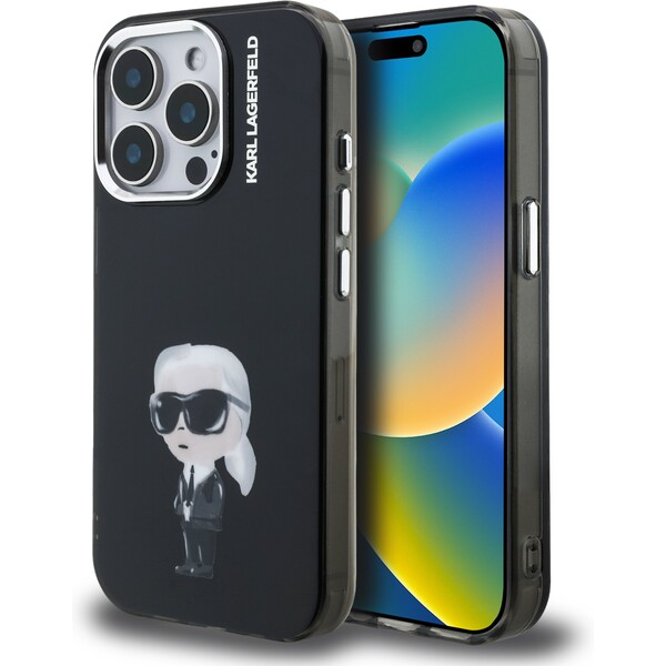 Karl Lagerfeld IML Aquarelle Karl kryt iPhone 15 Pro Max černý