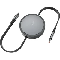 FIXED Retractable Cable navíjecí kabel s USB-C/USB-C, 1m, PD 100W, 480Mbps šedý - Kabely a redukce
