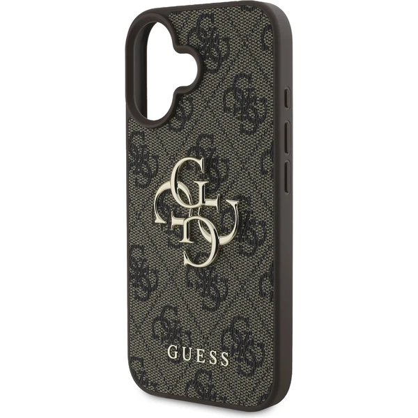 Guess PU 4G Metal Logo kryt pro iPhone 16 hnědý - Pouzdra - Obrázek 213305a44fa9426fbe25d99b30c66477