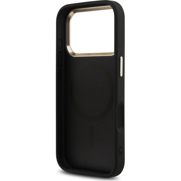 Guess PU Leather 4G Strass Triangle Logo Gold Frame MagSafe kryt iPhone 18 Pro černý - Pouzdra - Obrázek 214f52b0f20f4da48215affefd041933