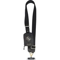 Guess Crossbody Popruh PU 4G Metal Logo + Peněženka černá - Popruhy a crossbody