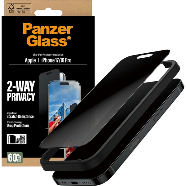 PanzerGlass® Privacy sklo Apple iPhone 17/16 Pro s instalačním rámečkem - Ochranné folie a skla - Obrázek 21KH000K01