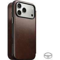 Nomad Modern Leather Folio (Horween) MagSafe kožené pouzdro iPhone 17 Pro Max Rustic Brown - Pouzdra