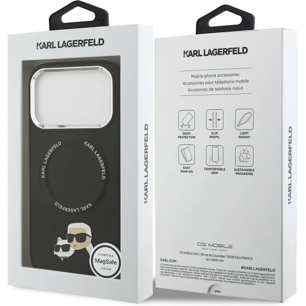 Karl Lagerfeld PU Karl and Choupette Heads Pins MagSafe kryt iPhone 17 Pro černý - Pouzdra - Obrázek 21c741dc4c3b4509b5b770f672065112