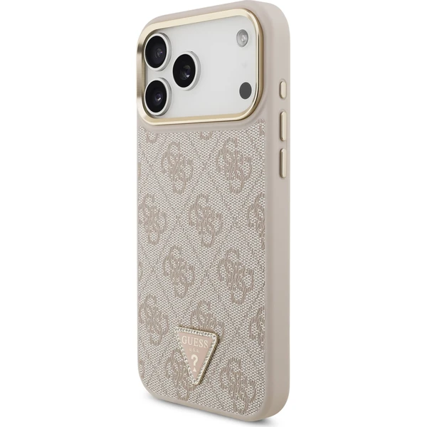 Guess PU Leather 4G Strass Triangle Logo Gold Frame MagSafe kryt iPhone 18 Pro Max růžový - Pouzdra - Obrázek 21df2e06c4c544a091a91d19c60fbbb3