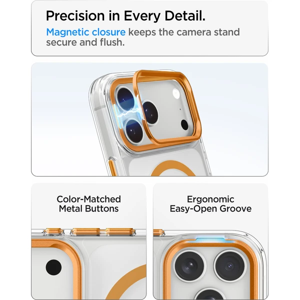 Spigen Ultra Hybrid Optik S MagSafe kryt iPhone 18 Pro/17 Pro clear orange - Pouzdra - Obrázek 22052b55dd1749adab717a3438dfa059